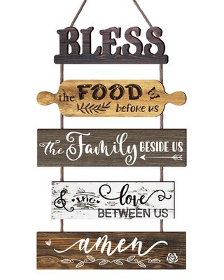 Bless the Food Before Us Farmhouse Kitchen Wall Decor - Family Dining Room Co...