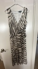 Lauren Ralph lauren navy white striped caps sleeve Side Tie dress Sz 4