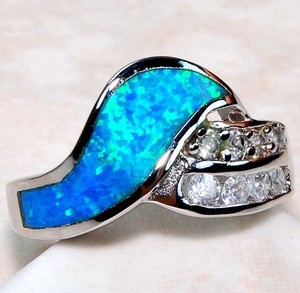 Australian Opal Inlay 925 Solid Sterling Silver Ring Jewelry Sz 7 GA3-7