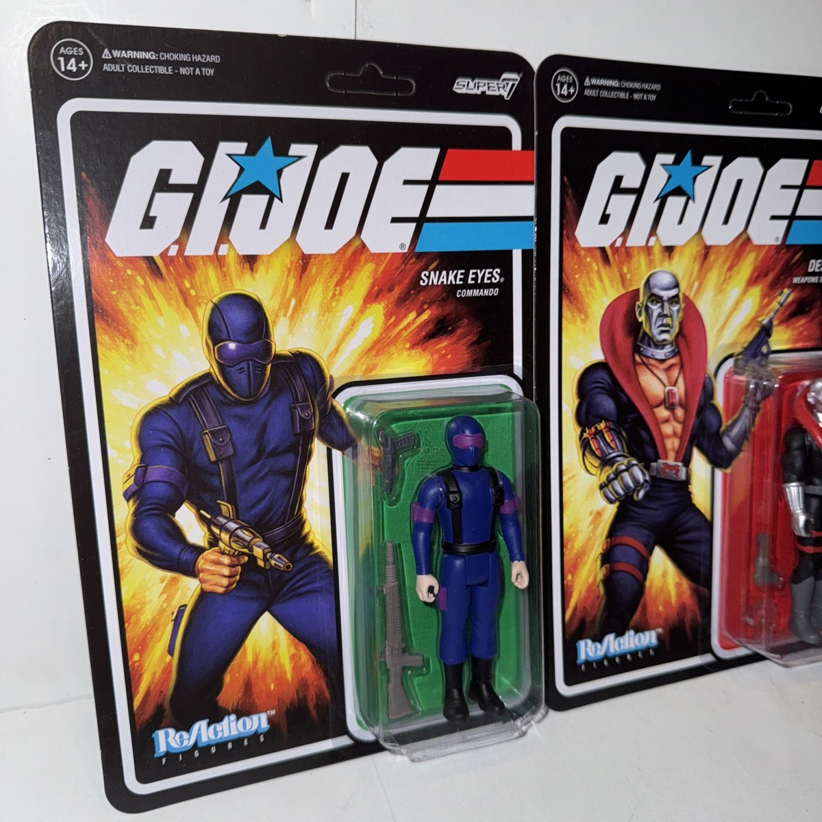 GI Joe COBRA COMMANDER & DESTRO + SNAKE EYES - Lot Of 3 Super7