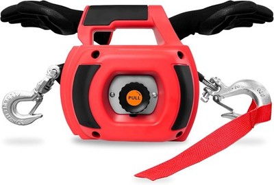 Portable Drill Winch 1500LB Capacity Hand Winch with 40FT Steel Cable 360°