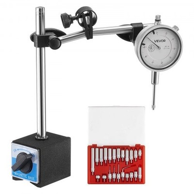 Dial Test Indicator with Dual Rod Stand and Storage Case, 0.001 inch Accuracy, 0