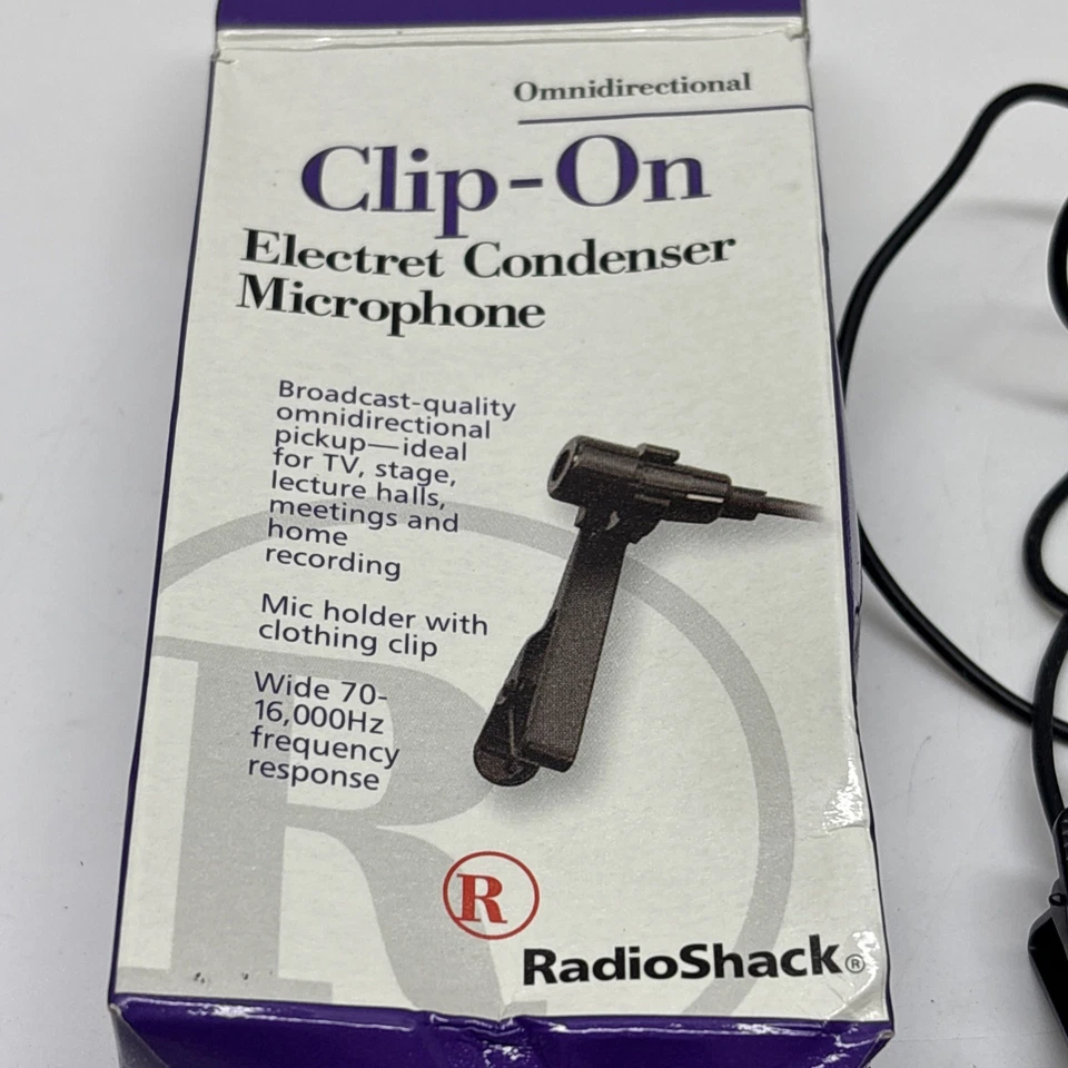 RadioShack 33-3013 Ominidirectional Tie-Clip Mircophone Needs Battery Untested - Image 2 of 4