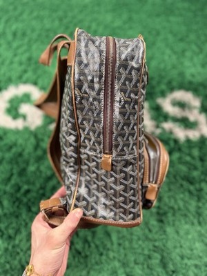 Goyard Goyardine Canvas Leather Brown Tan Men's Backpack - SUPER