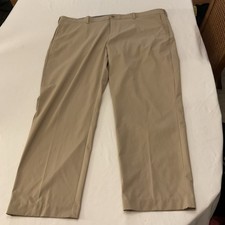 BEN HOGAN Flat Golf Dress Casual Pants Khaki Tan  Mens 42 X 30  44 X 29 