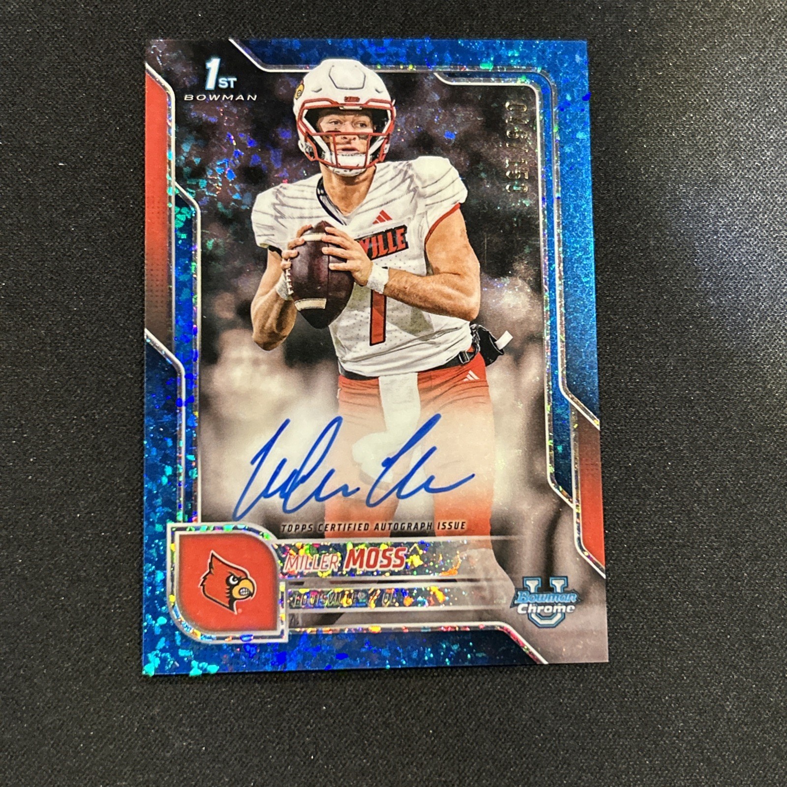 2025 Bowman U Chrome Miller Moss /150 Blue Mini Diamond Refractor 1st Auto