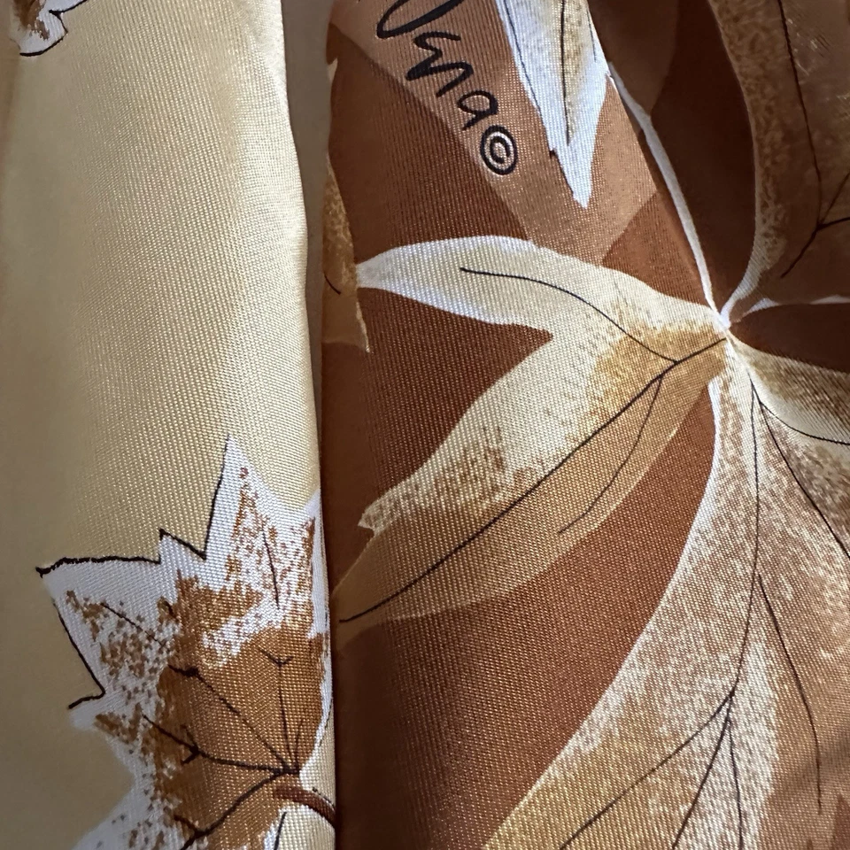 Винтажный квадратный ацетатный шарф с логотипом божьей коровки VERA 22 дюйма осенние листья и осенние цвета - Изображение 2 из 4