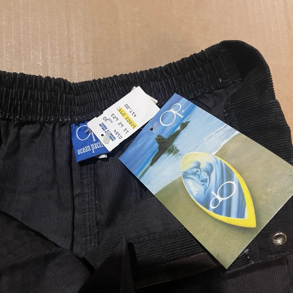 Vintage Ocean Pacific Black Corduroy Shorts Sz 30 Surf Dogtown 70s/80s NWT - Image 4 of 4