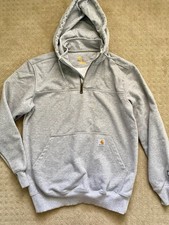 Carhartt Rain Defender Mens Gray 1/4 Zip Hoodie M Original Fit