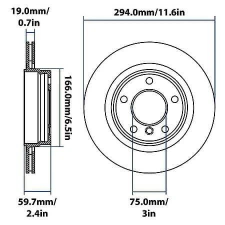 Rotor de freno premium Wearever YH145417 - BMW 323/325/328 99-06 Foto 4 de 4
