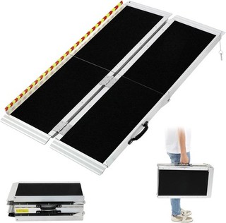 1.83m Folding Aluminium Wheelchair Ramp 362kg Capacity with Reflective Stickers