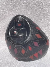 Peruvian Modernist Handmade Folk Art Sculpture, Native Mother & Child Blackware