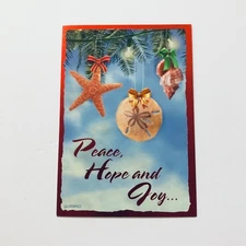 Peace Hope Joy Seashell Starfish Beach Boxed Christmas Cards (Pack of 10)