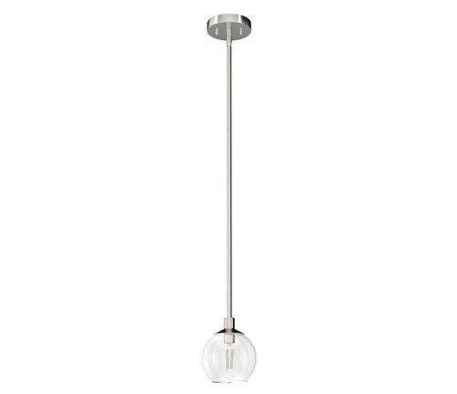Hunter Xidane 1-Light Brushed Nickel Island Mini Pendant Light with Glass Shade - Picture 2 of 7
