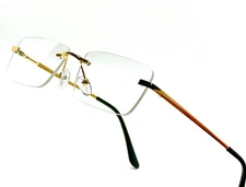 Eyeglasses Clear Lens Square Gold Rimless Men Women Glasses Eye Wear Migos Cholo