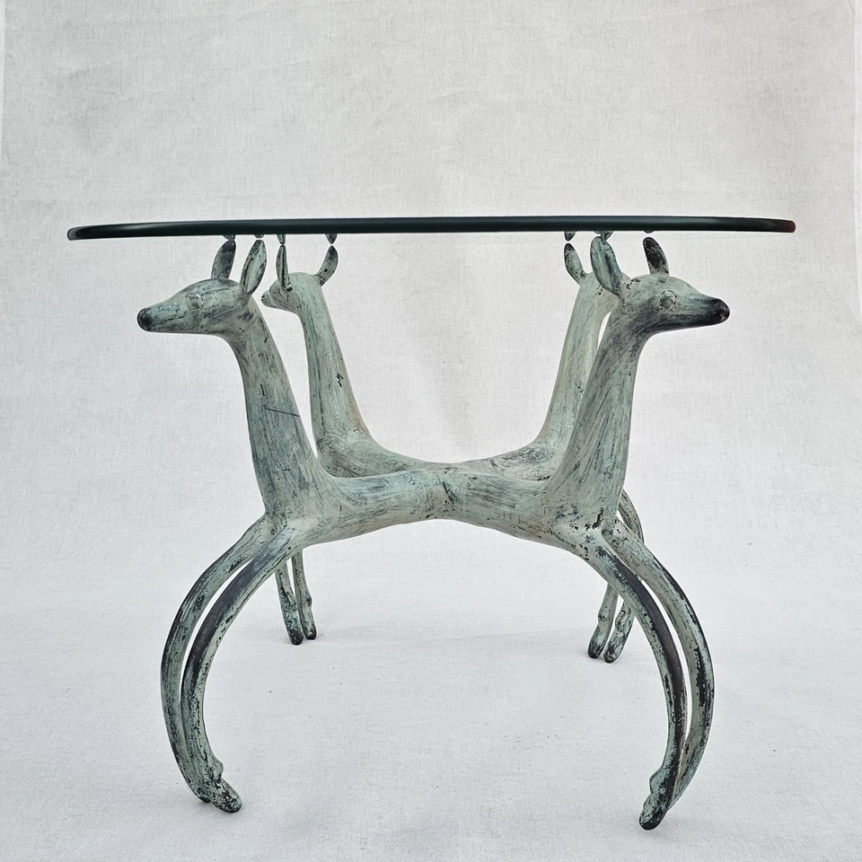 Base de mesa moderna de mediados de siglo con forma de ciervo de bronce fundido después de Armand Albert Rateau Foto 3 de 4