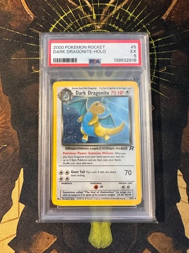 Pokemon Dark Dragonite 5/82 Team Rocket Vintage Holo PSA 5