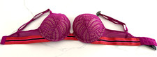 Victoria's Secret Bombshell Fishnet Plunge Push-Up Bra Fuschia