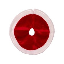 15 Inch Miniature Plush Red White Christmas Tree Skirt MINI New for Tabletop