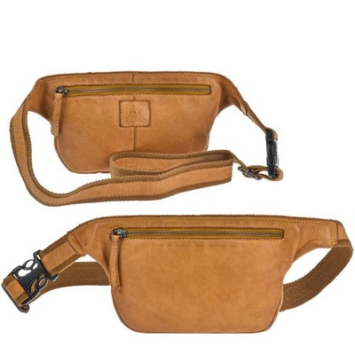 Bear Design Bauchtasche Gürteltasche Leder 24x15cm ''ELINA'' Damen Herren gelb