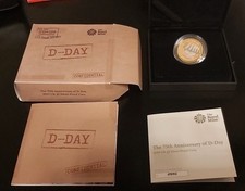 925 Silver Proof 2019 D-Day £2 Coin 75th Anniversary.