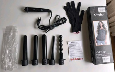 Ohuhu 5 in 1 Lockenstab Set L-F1-5P Keramik austauschbare Aufsätze 10-32mm 