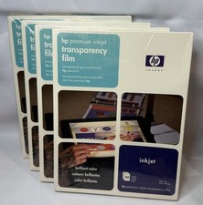 HP Hewlett Packard Premium Inkjet Transparency Film C3834A Lot of 4 200 Sheets