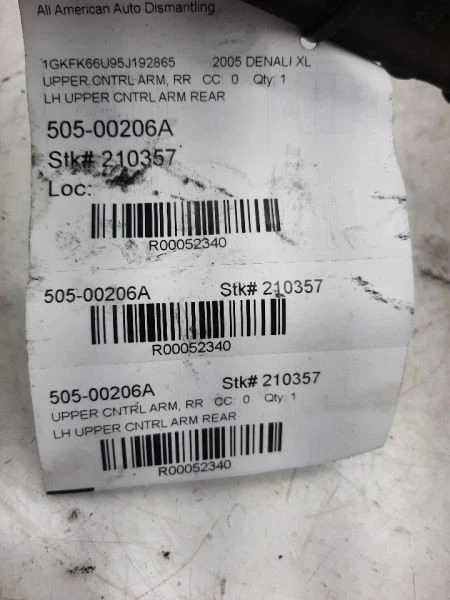 Brazo de control superior brazo fundido trasero 04-10 CHEVROLET AVALANCHE 1500 15208540 Foto 3 de 4