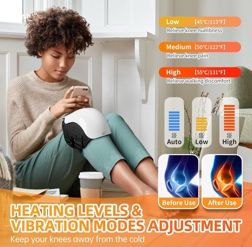 Knee Massager Cordless Vibration Knee Brace Support Wrap with LED Screen - Picture 7 of 7