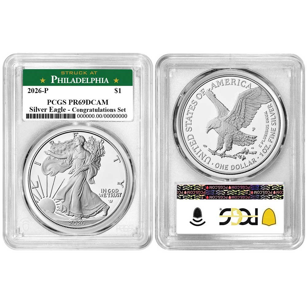 2026-P Proof $1 American Silver Eagle Congratulations Set PCGS