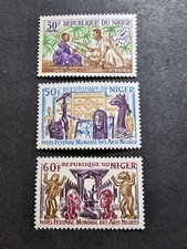 TIMBRE NIGER FESTIVAL MONDIAL DES ARTS N°174/176 NEUF ** LUXE MNH 1966