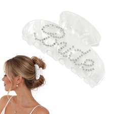 Bride Gifts Hair Clip - Bride Accessories, White Rhinestones Shiny Acrylic Ha...