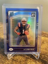 2024 Panini Donruss Optic Rated Rookie Ja'Lynn Polk #240 Blue Hyper Prizm (RC)