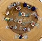 Vintage Murano Blown Glass Wrapped Art Glass Candy Pieces Fish Lot of 12