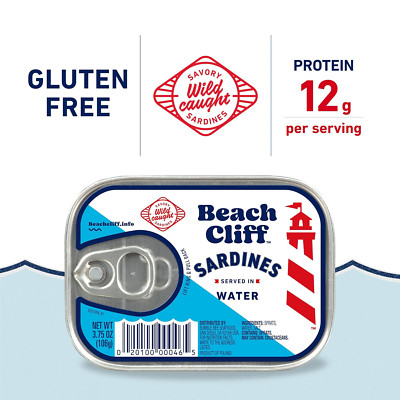 Sardines in Water, 3.75 Oz Can (Pack of 11) - Wild Caught Sardines - 12G Protein