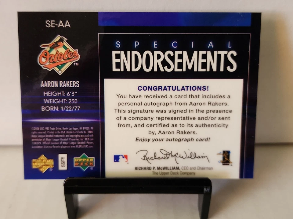 2006 Upper Deck Special F/X Special Endorsements #AA Aaron Rakers AUTO - Image 2 of 2