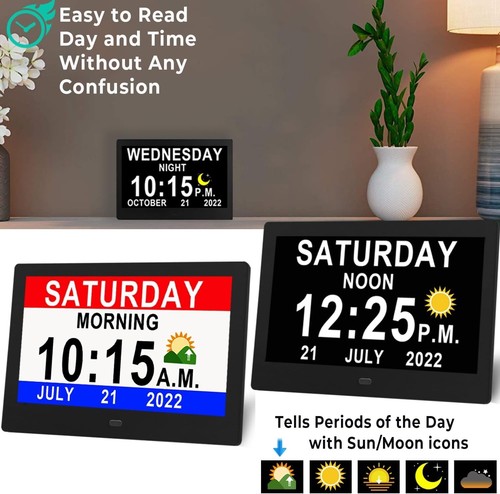 11.5-Inch Large Digital Clock for Seniors with Reminders & Sun/Moon Icons - Picture 4 of 8