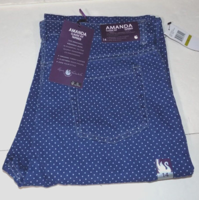 GLORIA VANDERBILT CLASSIC FIT TAPERED TUMMY SLIMMER AMANDA JEANS MS SZ 14 NWT