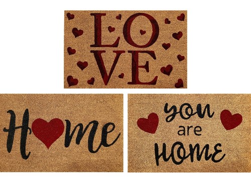 Printed Coir Doormat Welcome Mat Outdoor Beautiful Valentine Love 18"x28" - 第 1/28 張圖片