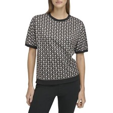 Andrew Marc Sport Women's Short Sleeve Sweatshirt Taupe Combo Medium