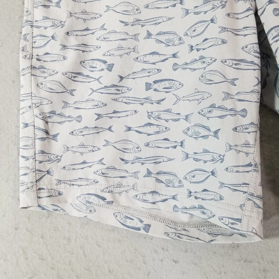 Sperry Pantalones Cortos Hombre 34x9 Gris Dri-Fit Elástico Pesca Exterior Estampado Completo Foto 4 de 4