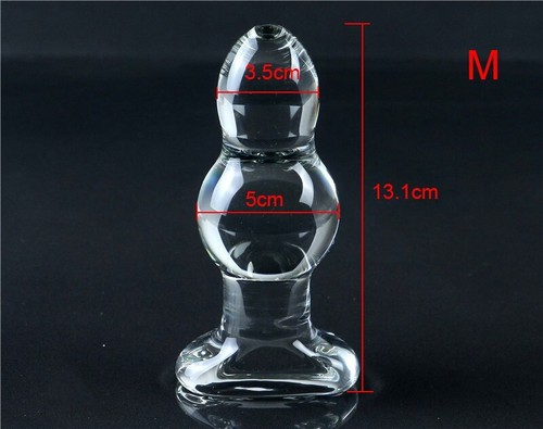 Plug Anal En Verre Avec Perles - Grand Modèle Cristal, Stimulation Unisexe, Neuf