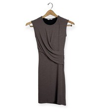 Three Dots Taupe Draped Front Sleeveless KnitGathered Bodycon Dress Size XS