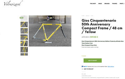 Gios Cinquantenario 50th Compact Frame / 48 cm /Yellow / Alfredo
