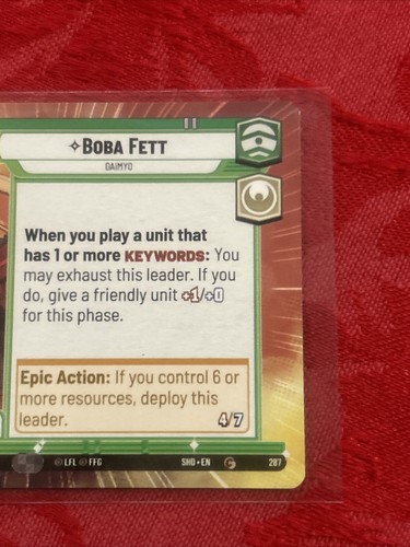 Hyperspace Star Wars Unlimited - Boba Fett - Daimyo - Shadows of the Galaxy - Picture 2 of 6