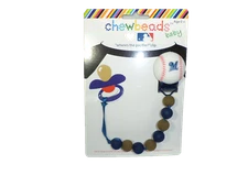 Chewbeads Baby Pacifier Clip Holder Silicone Safe Brewers MLB Baseball  - NEW