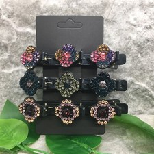3 PC 4  Sparkling Crystal Braided Hair Clip Set New Free Ship 29