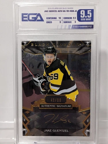 2019-20 Upper Deck Black Diamond Jake Guentzel #BDB-JG Authentic Signature /99