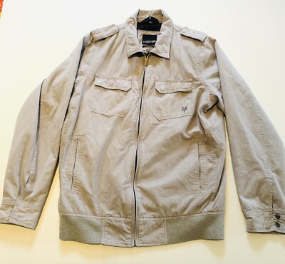 Zoo York Mens Lined Zip Up Jacket Size Medium Grey With Black