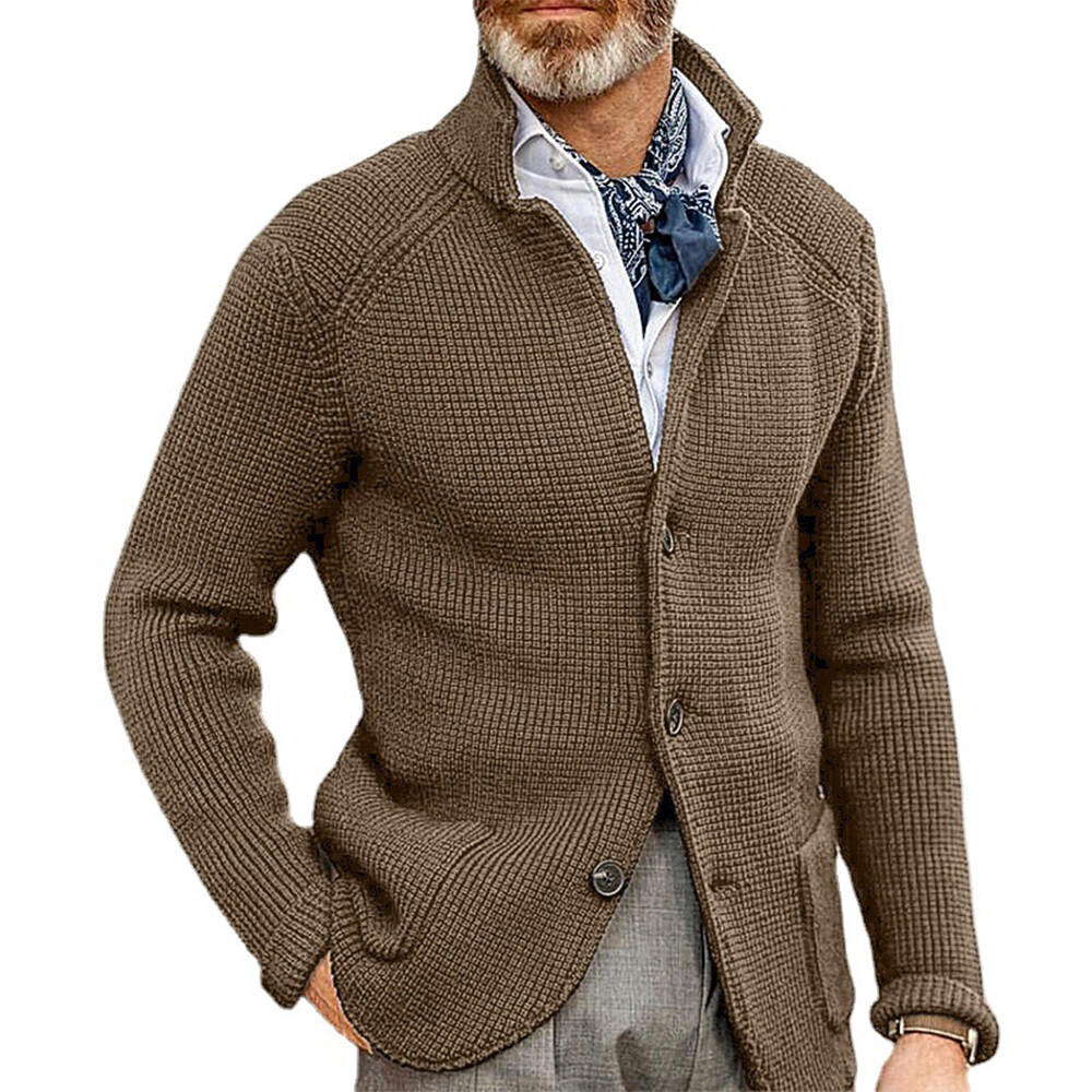Men Retro Knitted Cardigan Casual Blazer Style Coat Sweater Men Retro Knitted Cardigan Casual Blazer Style Coat Sweater
